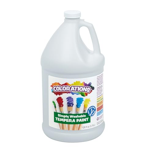 Colorations Paraben-Free Washable, Vibrant White Tempera Paint, 1 Gallon | Non-Toxic and Made in the USA - color: White