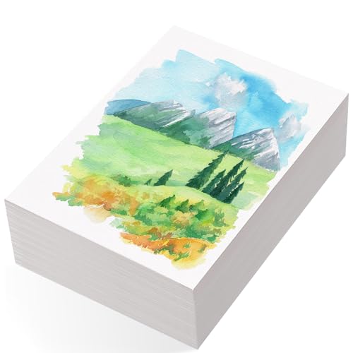 240 Sheets Watercolor Paper 4 x 6 Inch, 110 Lb/230 GSM, Cold Press | White Paper, Good Water Absorption, Resists Pilling and Warping, for Cards, Painting, Kids, Students, Beginners - size: 4x6 Inch