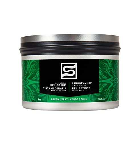 Speedball Oil Relief Ink, 8-Ounce, Green for Block Printing - color: Green