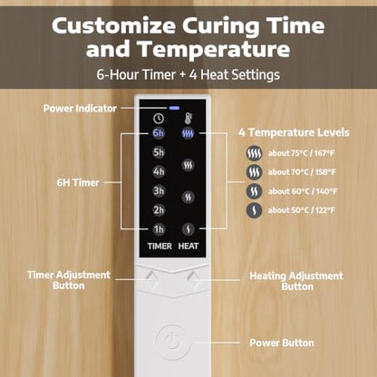 OFFNOVA 16" Large Round Resin Heating Mat & Leveling Table, 2-in-1 Epoxy Resin Tools, Resin Curing Machine for Resin Molds, Undeformed Resin Dryer with Smart Timer & Temperature Control, Silicone Mat - size: 16" Resin Curing Kit