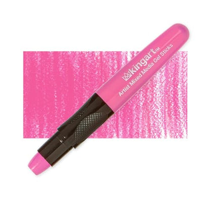 KINGART GS003-1 Mixed Media Gel Stick Crayon, Pink | 1-Piece Artist Crayon: Brush on water for watercolor effects; odorless and non-toxic - color: Pink