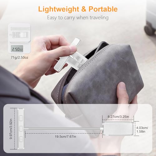 Gritin 19 LED Rechargeable Book Light for Reading in Bed | Eye Caring 3 Color Temps,Stepless Dimming Brightness,Memory Function,90 Hrs Runtime Lightweight Clip on Light-White - color: White