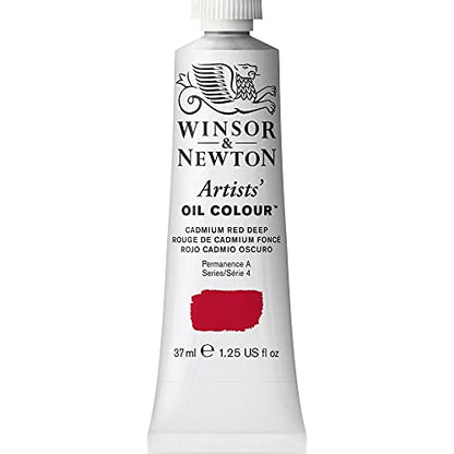 Winsor & Newton Artists' Oil Paint, 37ml Tube, Cadmium Red Deep - color: Cadmium Red Deep, style: 1.25-oz Tube