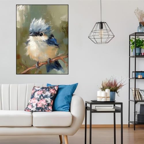 WUDWL Blue Bird Diamond Art Kits for Adult Diamond Painting Kits for Adults | Birds on Tree DIY Diamond Painting Kits 5D Diamond Dots Gem Art Crafts with Tools,Round Full Drill 12x16inch - color: DP04745