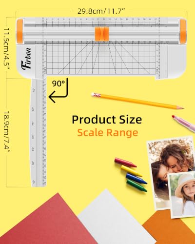 Firbon A5 Paper Cutter, Small Straight Paper Trimmer with Side Ruler | White Compact Design | Cuts Photo, Cardstock, Labels & Coupons | Portable Desktop Slicer | Scrapbooking & Craft Projects - color: A5-white