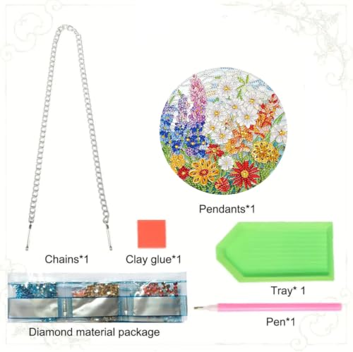 RYMILIE Hanging Diamond Art Kits for Adults Blossoms 8x8inch - color: DP04477