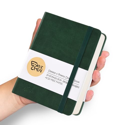 5.7x4.1" Hardcover Mixed Media sketchbook,Pocket Junk Journal Supplies - color: PU Cover-5.7x4.1in-Dark Green