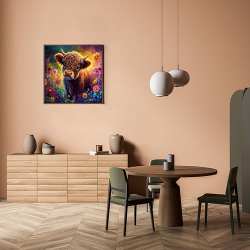 Cow DIY Diamond Art Kits for Adults, Flowers 5D Diamond Painting Kits - color: CM071