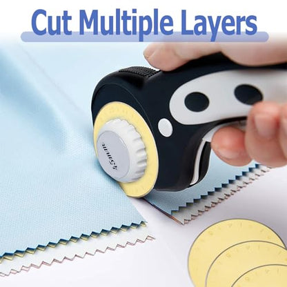 Mesee 10 Pieces Titanium Coated Rotary Cutter Blade Set 45mm Replacement Rotary Blades Round Cutting Blades Refill Accessory for Quilting Scrapbooking Sewing Fabric Paper Arts Crafts