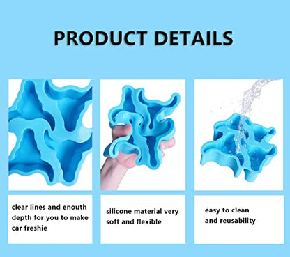 Silicone Bull Skull Molds - Car vent clips included, Oven safe, For resin soap or candle making - 12 pc kit - color: Bull Skull