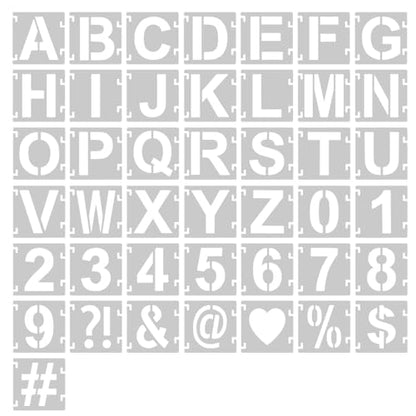 1.5 Inch Letter Stencils,43Pcs Reusable Letter Stencils for Painting | Alphabet Symbol Numbers Stencils Interlocking Kit for Painting on Wood, Wall, Fabric, Rocks, Chalkboard, Sign & DIY Art - size: 1.5 inch