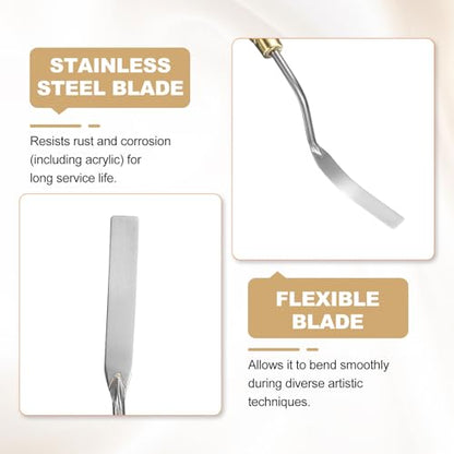 HARFINGTON 2pcs Palette Knife Painting Tool 1.97" x 0.31" Stainless Steel Teardrop Blade 8.27" Length Spatula Painting Pallet Knives with Hole Beech Wood Handle for Acrylic Canvas, Red/Silver - size: 8.27" x 0.31" x 1.97"