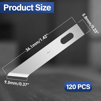 120 Pack Hobby Knife Blades, #1 High Carbon Steel Replacement Blades for Craft & Art, Standard Sharpness Craft Knife Refills for Paper, Fabric & Thin Plastic - style: #1