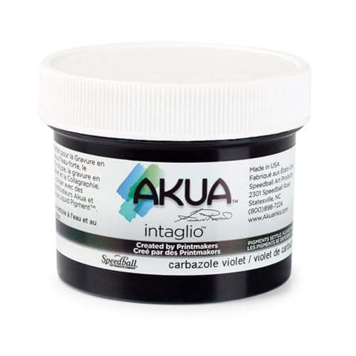 Akua Intaglio Water-Based Ink, 2-Ounce Jar, Carbazole Violet - color: Carbazole Violet, size: 2 fl oz