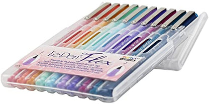 Marvy Uchida Le Flex 10 Piece Set Writing Pen, Pastel Colors