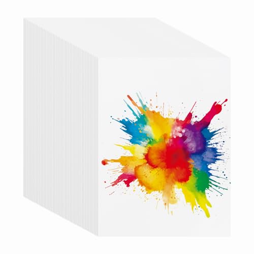 PATIKIL 80 Sheets Cotton Watercolor Paper 140lb/300 GSM Hot Press Water Coloring Paint Paper for Art Painting Watercolor Drawing Artist, 10.63x7.68 Inch - size: 10.63x7.68 Inch