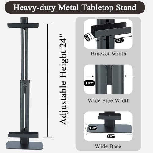24''Adjustable Metal Tabletop Easel, Picture Frame Stand - color: Black
