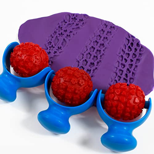 READY 2 LEARN Palm Dough Rollers, set of 3 | Easy to Hold Arts and Crafts Tools for Kids, DIY Textured Patterns in Dough, Clay and Paint