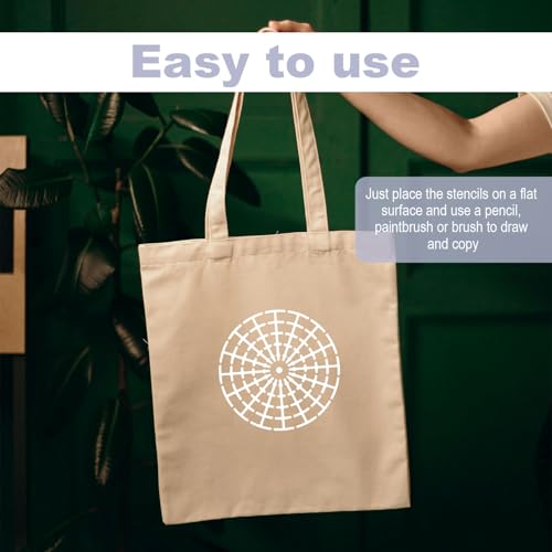 Gosknor 10pcs Mandala Dot Painting Stencils, 5 Sizes Reusable Mandala Dotting Stencil Set for Paper, Wall, Wood Canvas DIY Painting Art Projects