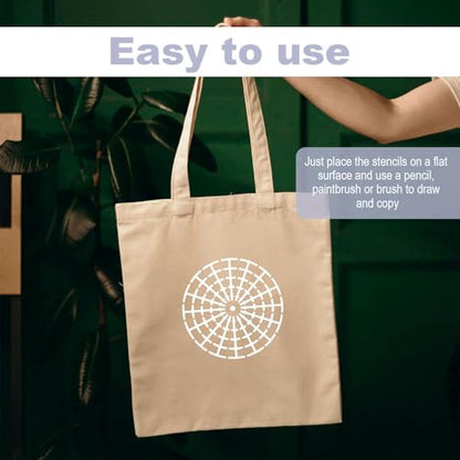 Gosknor 10pcs Mandala Dot Painting Stencils, 5 Sizes Reusable Mandala Dotting Stencil Set for Paper, Wall, Wood Canvas DIY Painting Art Projects