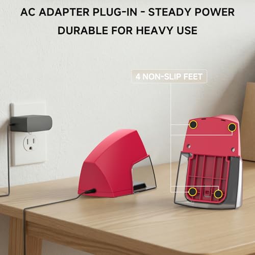 Electric Pencil Sharpener for 6 to 8 mm Pencils Helical Blade Fast 4 Second Sharpening Large Shavings Bin Non Slip Feet Safe Design for Classroom Office and Home Pink(S1131) - color: Pink