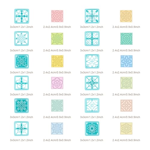 ORIGACH 12 Style Flower Tile Polymer Clay Cutters Set | Bohemian Polymer Clay Cutters Set for Earring Making - style: Flower Tile