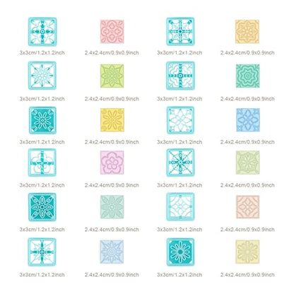 ORIGACH 12 Style Flower Tile Polymer Clay Cutters Set | Bohemian Polymer Clay Cutters Set for Earring Making - style: Flower Tile