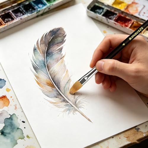 Filbert Paint Brush Comb Set, 5PCS Professional Synthetic Grainer Brushes for Unique Texture Painting Perfect for Acrylic, Oil, Watercolor and Gouache Paint
