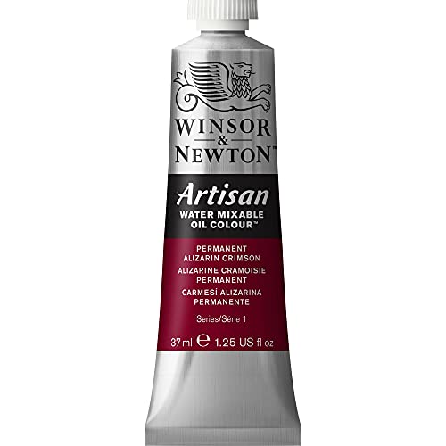 Winsor & Newton Artisan Water Mixable Oil Paint, 37ml, Alizarin Crimson | Clean with water; no solvents needed. Color depth, lightfastness, opacity/transparency are the same as traditional oils. - color: Permanent Alizarin Crimson, style: 1.25-oz