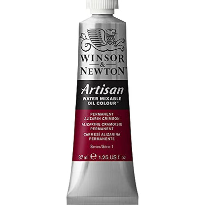 Winsor & Newton Artisan Water Mixable Oil Paint, 37ml, Alizarin Crimson | Clean with water; no solvents needed. Color depth, lightfastness, opacity/transparency are the same as traditional oils. - color: Permanent Alizarin Crimson, style: 1.25-oz