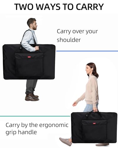 Nicpro Large Art Portfolio Bag 35 x 43 in, Nylon Artist Storage Case | Adjustable Shoulder Strap, Waterproof Carrying Bag for Professional Artwork Sketch Drawing Canvas Photography Poster - size: 35 x 43 inches
