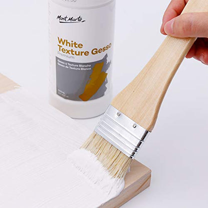 Mont Marte Premium White Texture Gesso 16.9oz (500ml), Suitable for Acrylic Paint, Oil Paint, Color Pencils, Pastels, Graphite and Charcoal - size: 16.9 Fl Oz (Pack of 1)