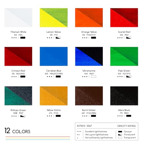 MEEDEN Beginners Acrylic Paint Set: 12 Colors 12ml/0.41 fl oz - color: 12 Colors