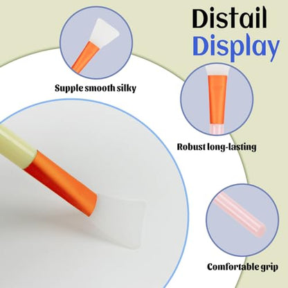 18 Pcs Silicone Stir Sticks Kit, Silicone Stirring Tool Mixing Spoon Scraper for DIY Crafts Paint and Epoxy Projects