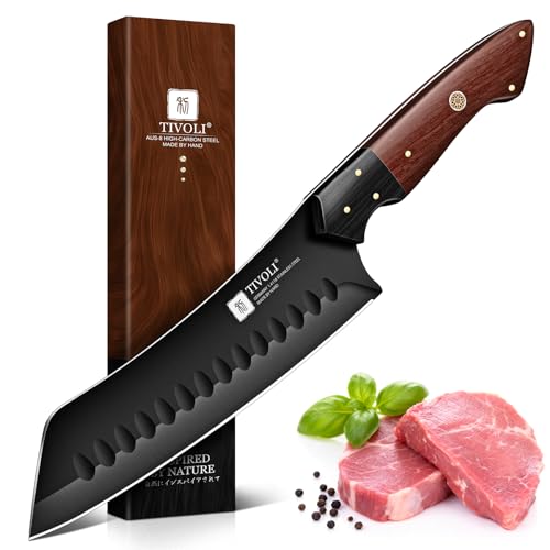 TIVOLI Santoku Knife 7 Inch - Japanese Chef Knife for Fish - Bunka Knives - size: 7.1"