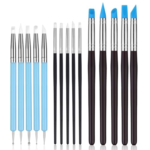 Silicone Sculpting Tools, Pottery Tools, Clay Tools, Clay Sculpting Tools | Clay Tools Sculpting with 15 PCS Modeling Dotting Tool, Embossing Tool for Modeling, Nail, Painting - color: Color A