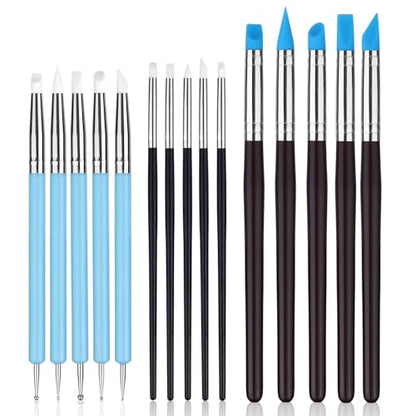Silicone Sculpting Tools, Pottery Tools, Clay Tools, Clay Sculpting Tools | Clay Tools Sculpting with 15 PCS Modeling Dotting Tool, Embossing Tool for Modeling, Nail, Painting - color: Color A
