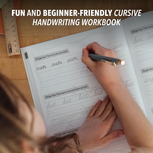 Cursive Handwriting Workbook: 100+ Pages of Beginner's Cursive and Awesome Fun Facts (Foundations of Handwriting)
