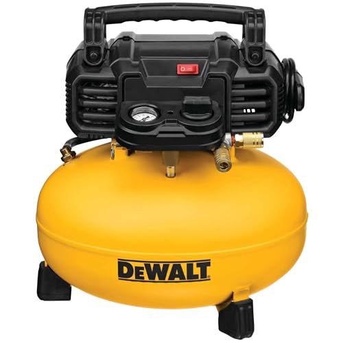 DEWALT Pancake Air Compressor, 6 Gallon, 165 PSI (DWFP55126) | Oil-Free Maintenance-Free Pump, Wood Working, Roofing, Home, Jobsite, 165 Max PSI, 2.6 SCFM @ 90 PSI