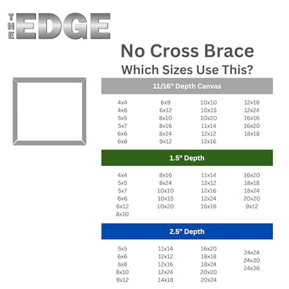 Creative Mark The Edge Deluxe Cotton 1-1/2" Deep Stretched Canvas for Painting, 8x8 Pack of 3, 14oz. Primed Weight, Universal Archival Priming, Medium Tooth, Hand-Stretched Canvas for Painters - size: 8x8"