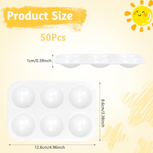 Paint Tray Palettes Plastic Paint Pallets for Kids or Students Watercolor Palette Painting Tray for Painting Party, DIY Craft and Art Painting (50)
