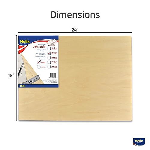 Helix - Wooden Drawing Board - Plain Edge - Lightweight - 18x24 inch | Sketching Outdoors - Up to 80% Lighter Than Most - Smooth Surface - Portable and Durable Art Gear for Professionals - size: 18” x 24”, style: Plain Edge