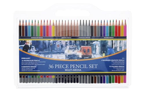Pro Art 36-Piece Artist Pencil Set - style: Mixed Media Pencils 36 Piece Set