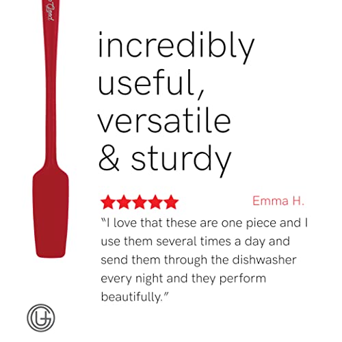 UpGood Silicone Spatula Set 600°F - High Heat Resistant Nonstick, Small and Large Kitchen Spatulas - Flexible BPA Free Professional Grade Cookware - Utensils for Cooking, Baking, Mixing(4 Pcs, Red) - color: Red, size: 4 Piece Set