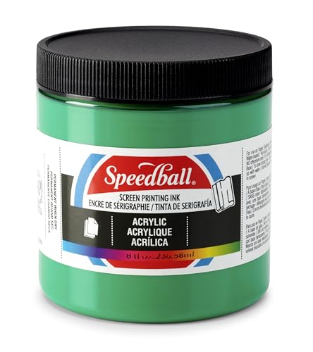 Speedball 004634 Acrylic Screen Printing Ink, 8 fl. oz., Emerald Green - color: Emerald Green