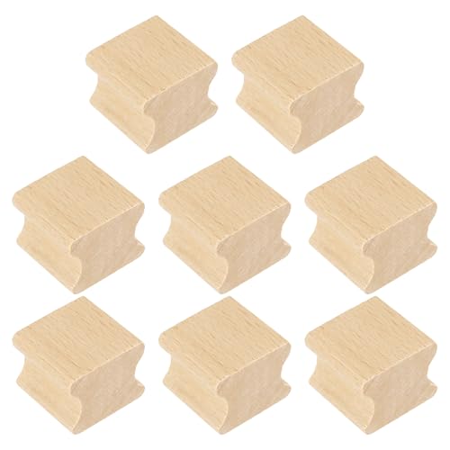 PATIKIL 25x25mm Wooden Stamp Block, 8 Pcs Blank Rubber Stamp Mounts Wooden Rubber Beech Hard Wood Blocks for Making DIY Crafting, Wood Color - size: 25x25mm