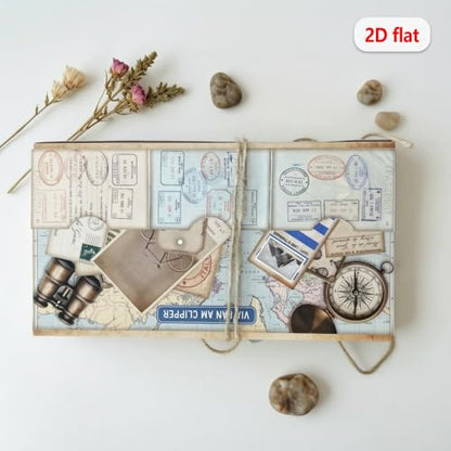 Accordion Folio Mini Project,Folio Booklet Craft Kit, Junk Journal Kit, Scrapbooking Supplies, Journaling Decor, Mini Folio Writer Folder Project, Arts & Crafts Gifts, Handmade Decor Accessories