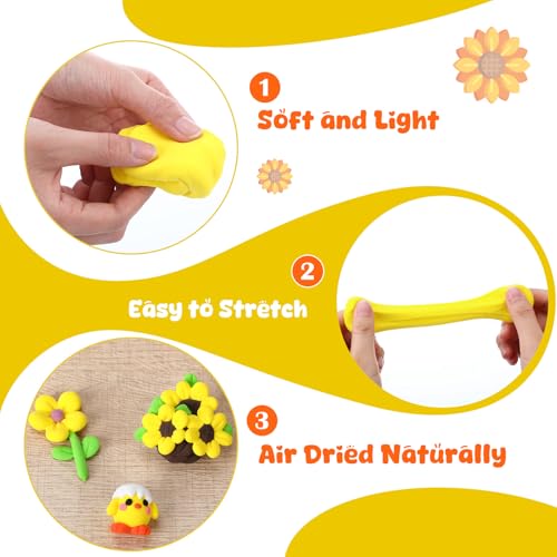 VioraWhite 72 Pcs 38oz Air Dry Clay Bulk Modeling Clay,Yellow - color: Yellow