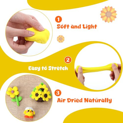 VioraWhite 72 Pcs 38oz Air Dry Clay Bulk Modeling Clay,Yellow - color: Yellow