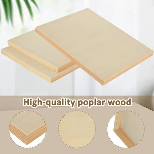 8 Pack Wood Canvas 11 x 14 inch Unfinished Wooden Panels Board Cradled Wood Panels for Painting, Arts, Pouring Use with Oils, Acrylics